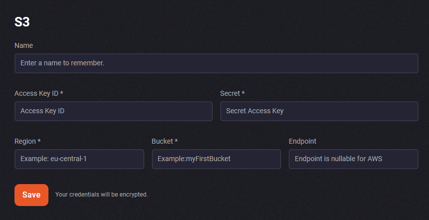 How to add AWS S3 Storage on VimQu